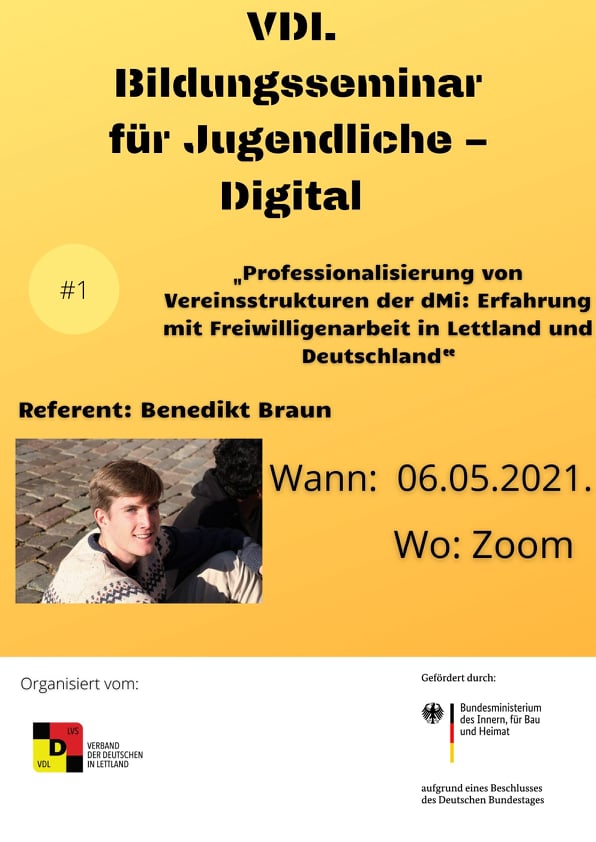“VDL Bildungsseminar für Jugendliche 2021 Digital” geht los! 
