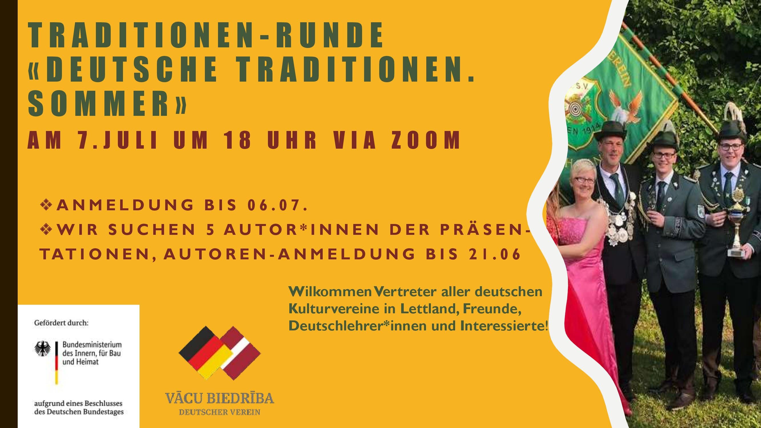 Deutsche Traditionen-Runde “SOMMER'' am 07.07 online 