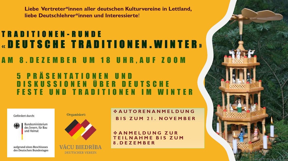 Traditionen-Runde “WINTER'' des Projektes “Deutsche Traditionen. Frühling. Sommer. Herbst. Winter”
